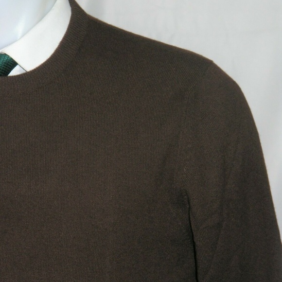 Jay Kos 100% Scotland Spun Cashmere Brown Crewneck Sweater Sz 52 Large - Picture 3 of 8